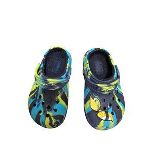 Crocs Tie-Dye Clogs With Bee Charm & Fuzzy Lined Interior Size 6